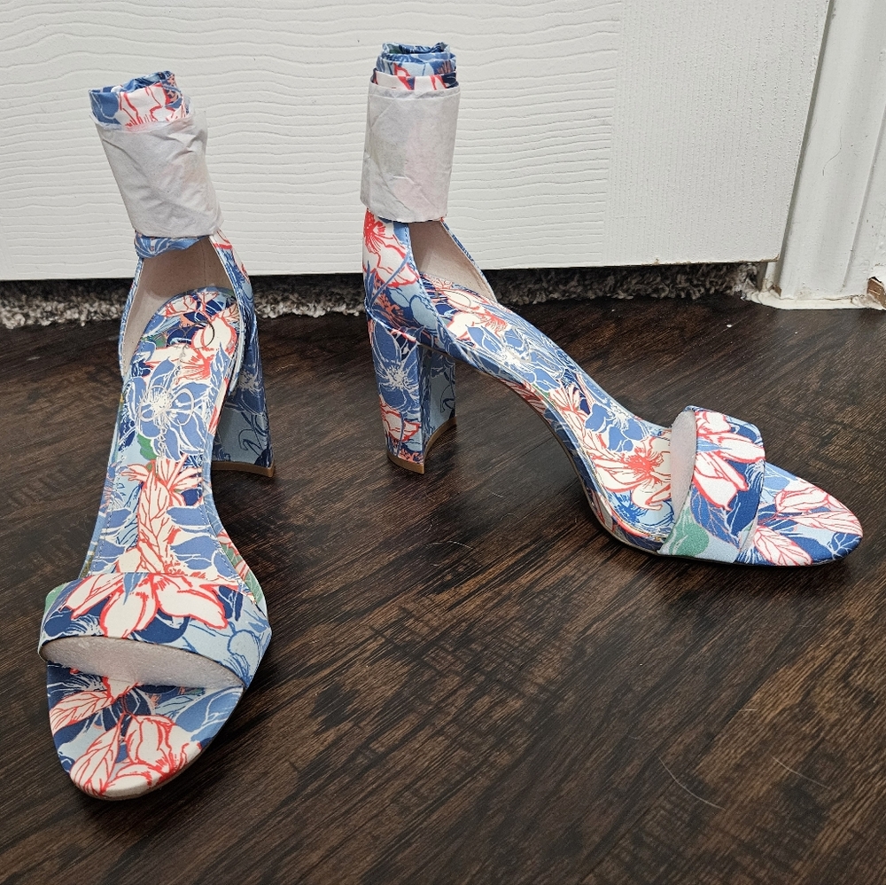 Jessica Simpson Floral Wrap Heels